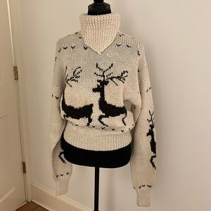 Nanel’s Design 100% Alpaca Wool Sweater, beige/brown size S